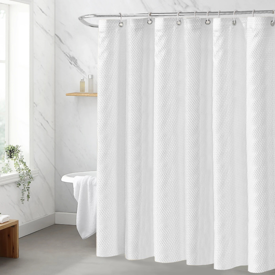 polyester embossing shower curtains