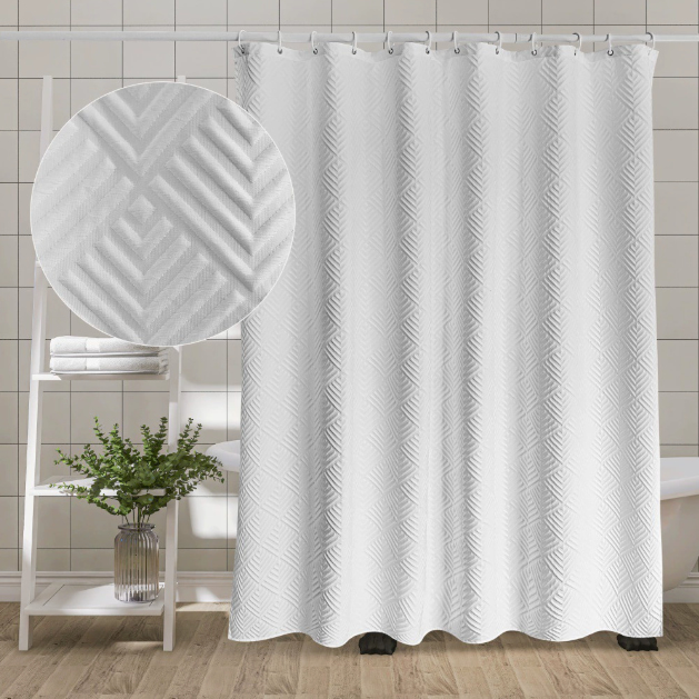polyester wrinkled shower curtains